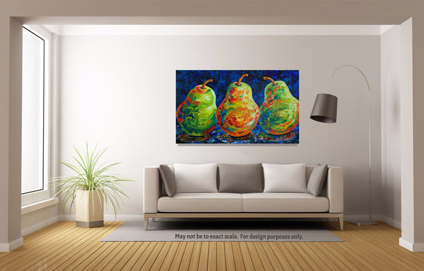 Abstract Pears Painting by Jill Saur