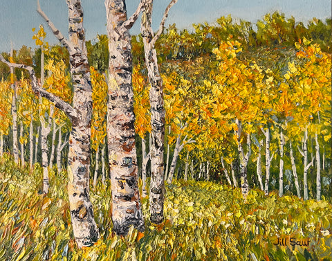 Aspens In Fall Painting