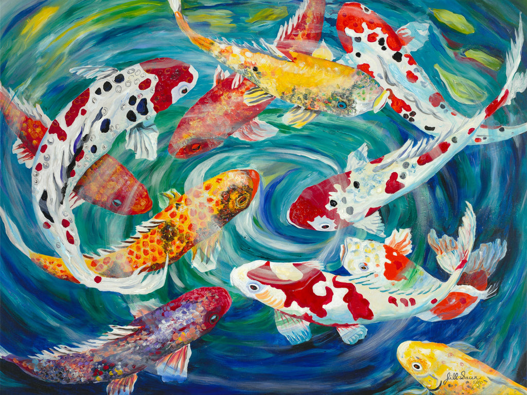 Koi Painting Giclee by Sarasota Artist, Jill Saur