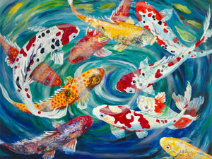 Koi Painting Giclee by Sarasota Artist, Jill Saur