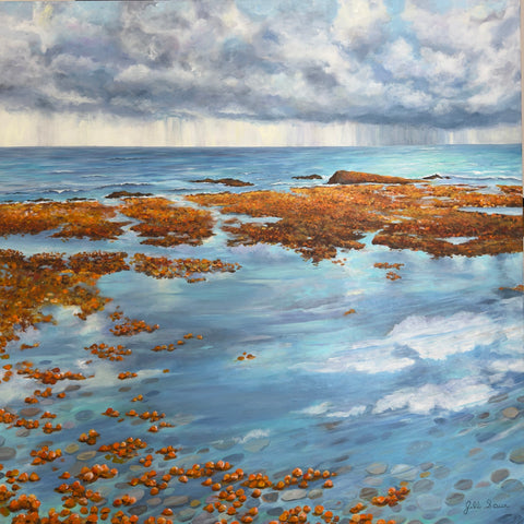 Ocean Sunrise Painting by Jill Saur