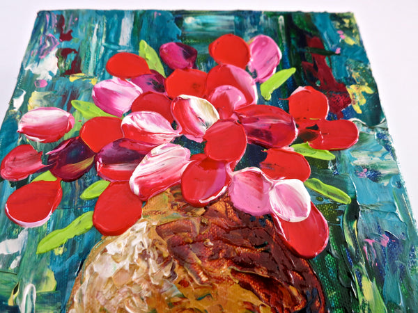 Red Flowers Painting by Jill Saur