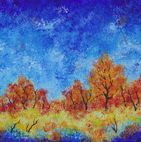 Abstract Landscape with blues by Jill Saur