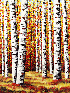 Aspen Painting on Canvas by Jill Saur