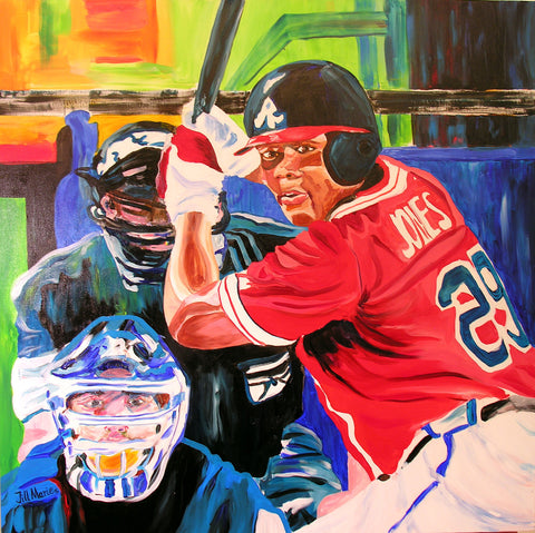 Andruw Jones Painting by Jill Saur