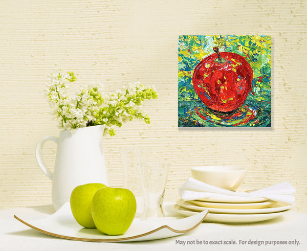 Red Apple Painting by Jill Saur