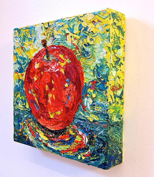 Red Apple Painting by Jill Saur