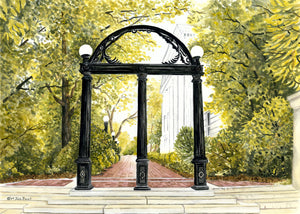 Uga Arch Painting by Jill Saur