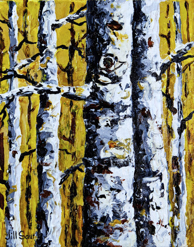 Aspen Trees Painting by Jill Saur