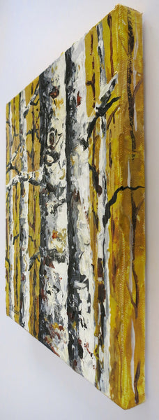 Aspen Trees Painting by Jill Saur