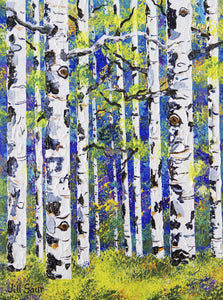 Aspen Trees Painting by Jill Saur