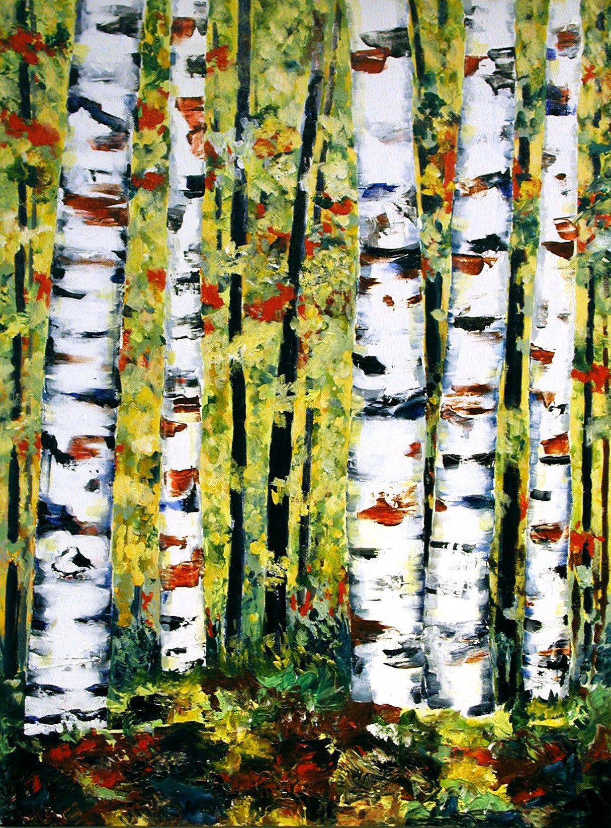 Aspen Trees Painting by Jill Saur