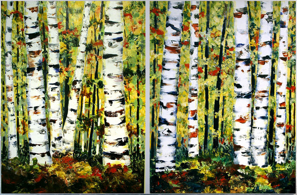 Summer Aspen Trees Painting by Jill Saur