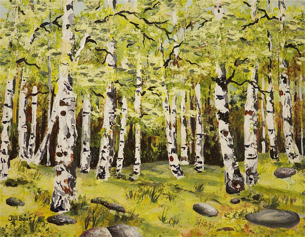 Aspen tree painting by Jill Saur
