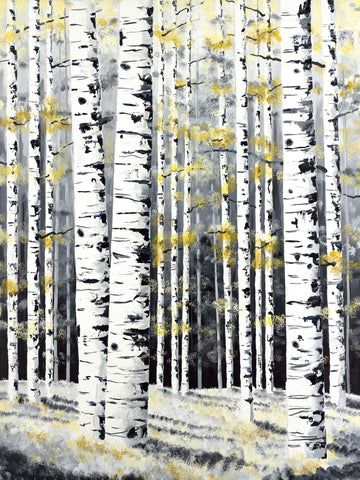 Aspen Trees in Winter Painting by Jill Saur