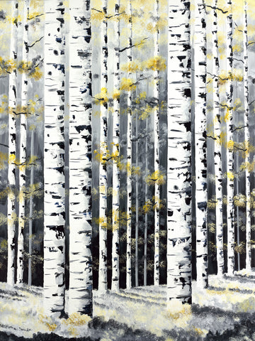 Aspen Trees in Winter Painting by Jill Saur