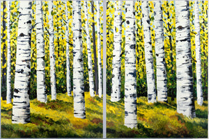 Aspen Trees in Summer Painting by Jill Saur