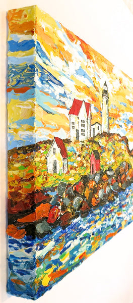 Cape Neddick Lighthouse Painting by Jill Saur