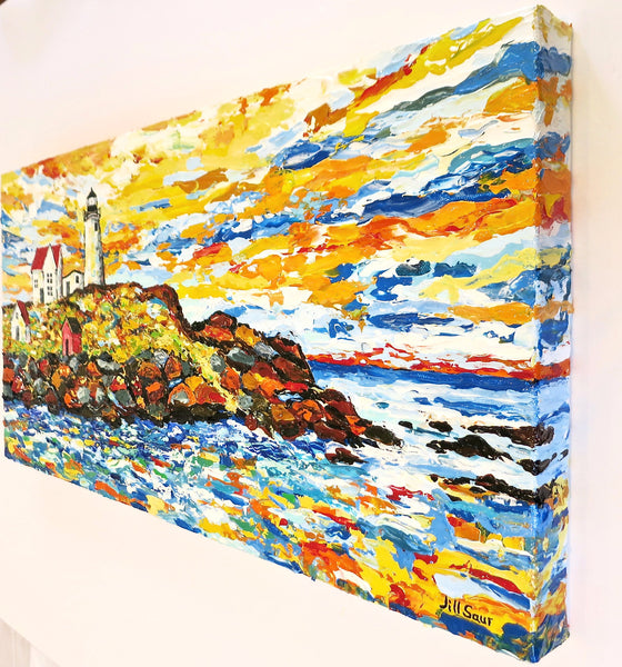 Cape Neddick Lighthouse Painting by Jill Saur