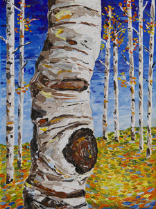 Aspen Tree Painting by Jill Saur
