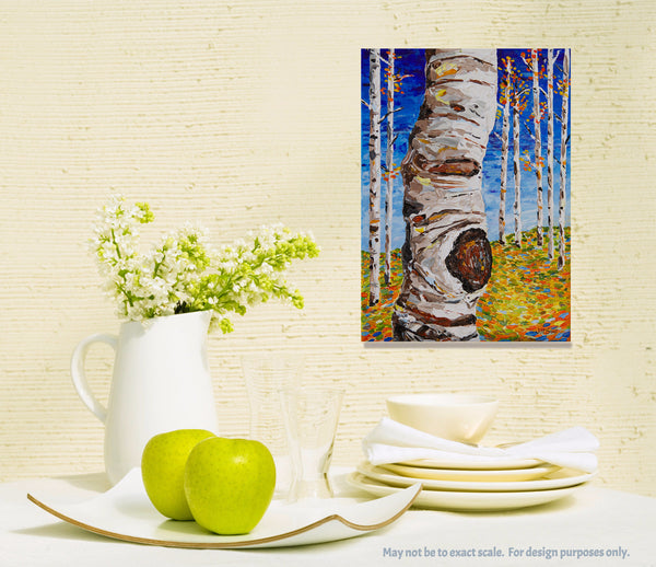 Aspen Tree Painting by Jill Saur