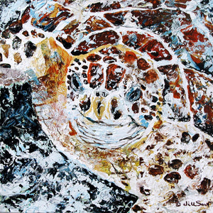 Abstract Sea Turtle Painting by Jill Saur