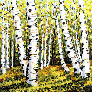 Summer Aspen Trees Painting by Jill Saur