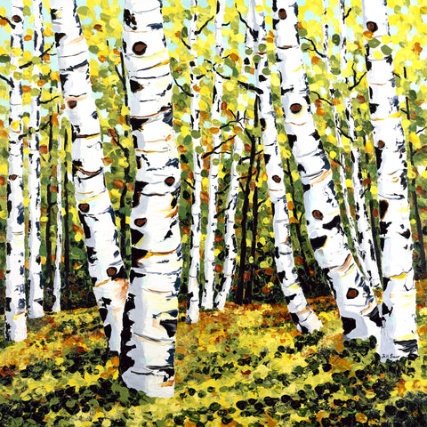 Aspen Forest Painting by Jill Saur