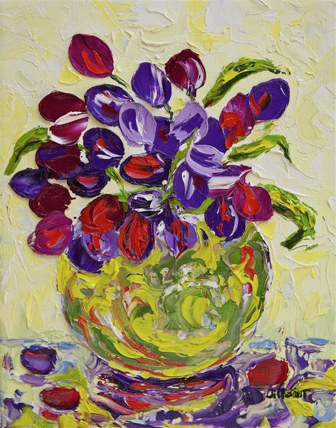 Flowers In Vase Painting by Jill Saur