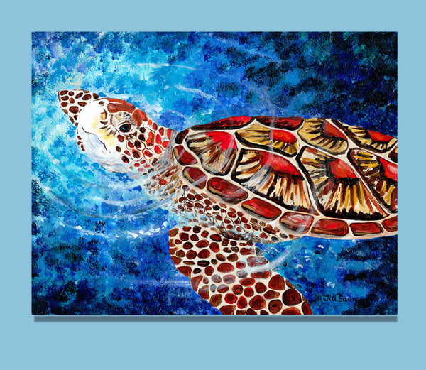 Sea turtle painting by Jill Saur