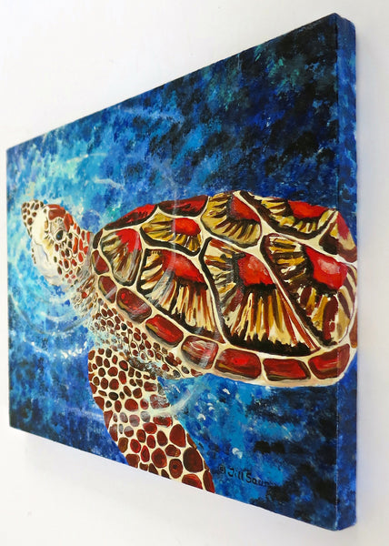 Sea turtle painting by Jill Saur