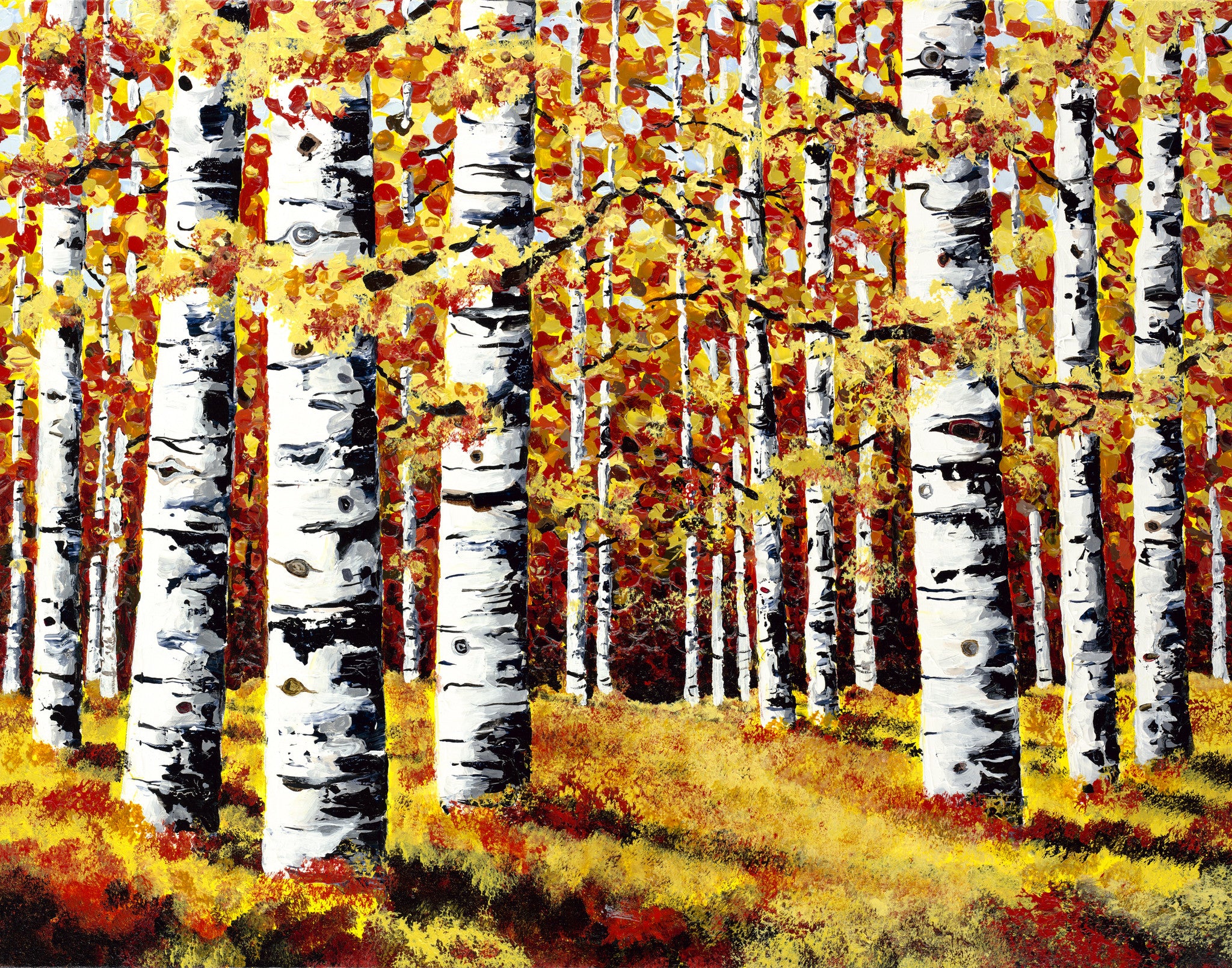 Colorado Aspen Landscape Painting by Jill Saur