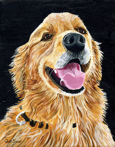 Golden Retriever Painting by Jill Saur