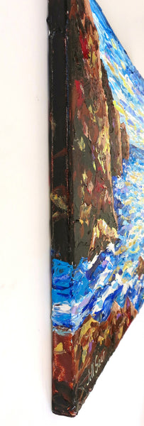 Rocky Coast Painting by Jill Saur