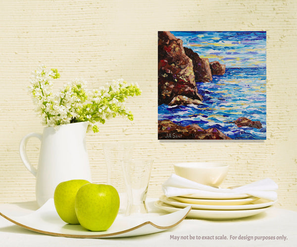 Rocky Coast Painting by Jill Saur