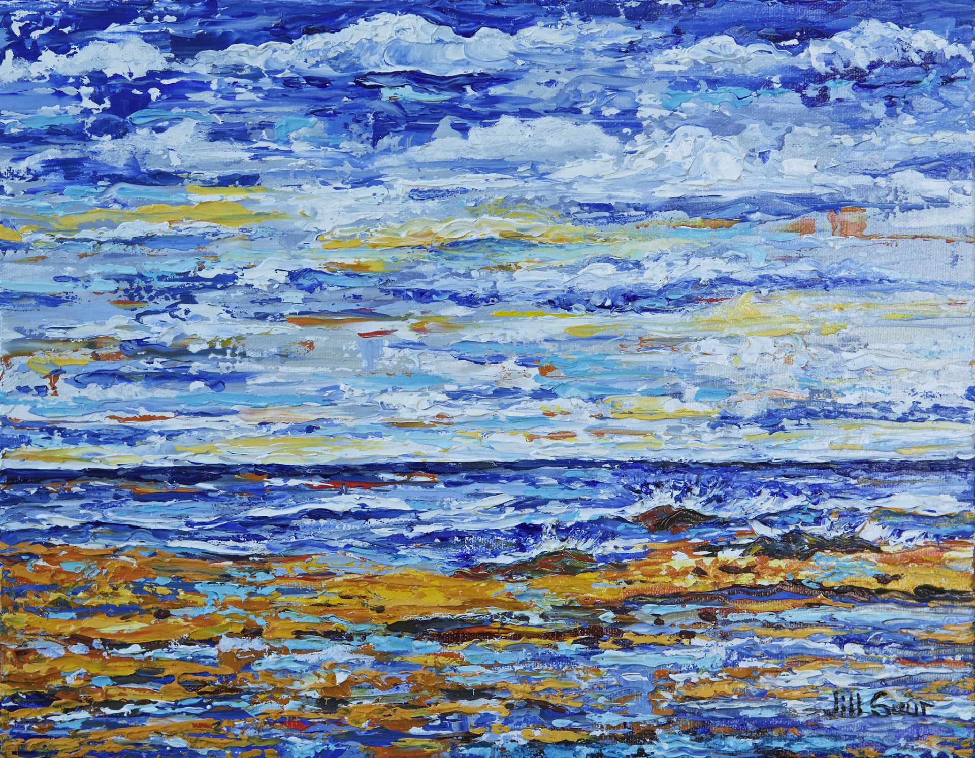 Abstract Seascape Painting by Jill Saur