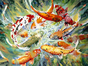 Koi Painting by Jill Saur