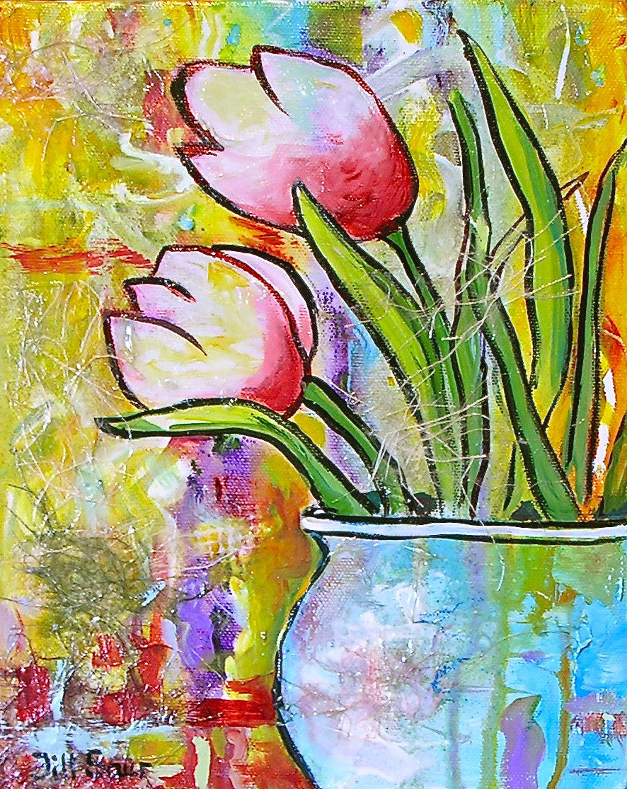 Tulips Painting by Jill Saur