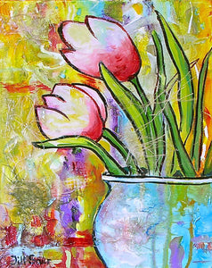 Tulips Painting by Jill Saur