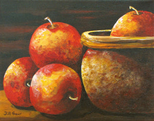 Apples in Bowl Painting by Jill Saur