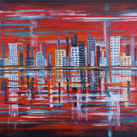 Abstract New York City Skyline by Jill Saur
