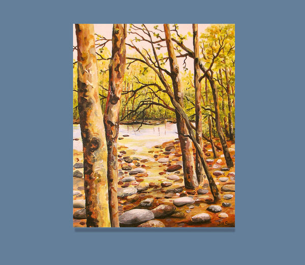 Original river painting by Jill Saur