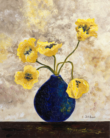 Yellow Flowers Painting by Jill Saur