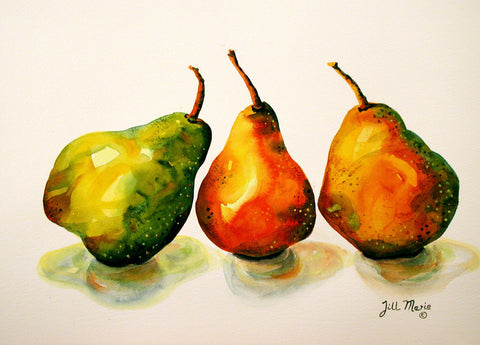 Pears Still Life Painting by Jill Saur