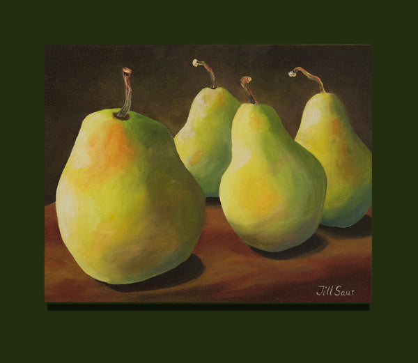 Pear Still Life Painting by Jill Saur