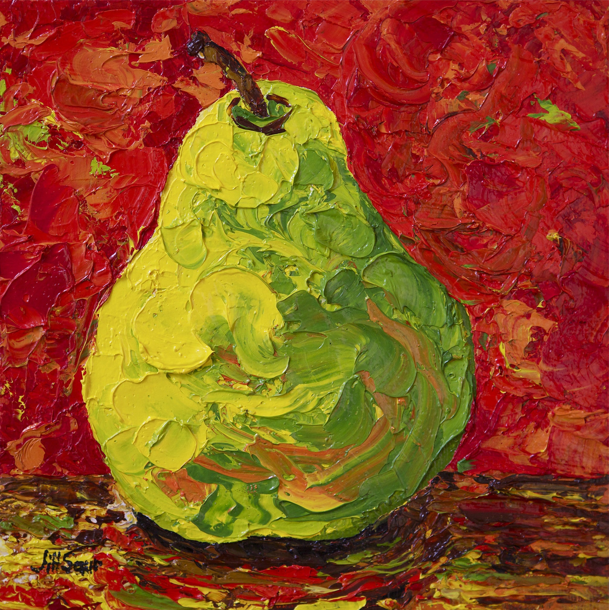 Pear Oil Painting by Jill Saur