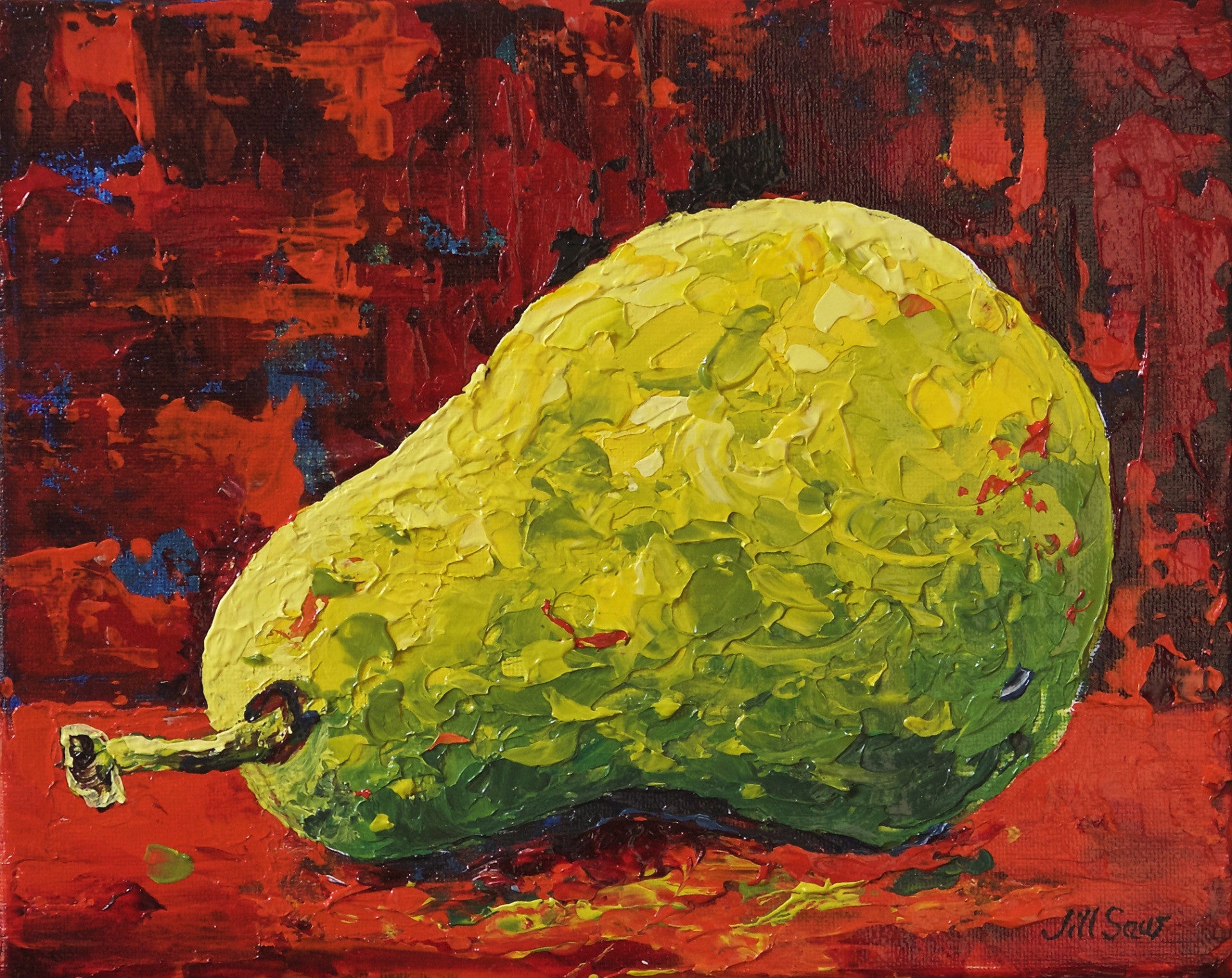 pear painting by Jill Saur