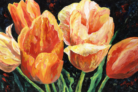 Tulips Painting by Jill Saur