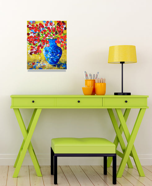 Red On Blue 20"x16"