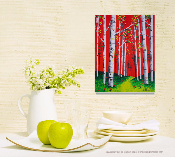 Fall Aspen Tree Painting by Jill Saur